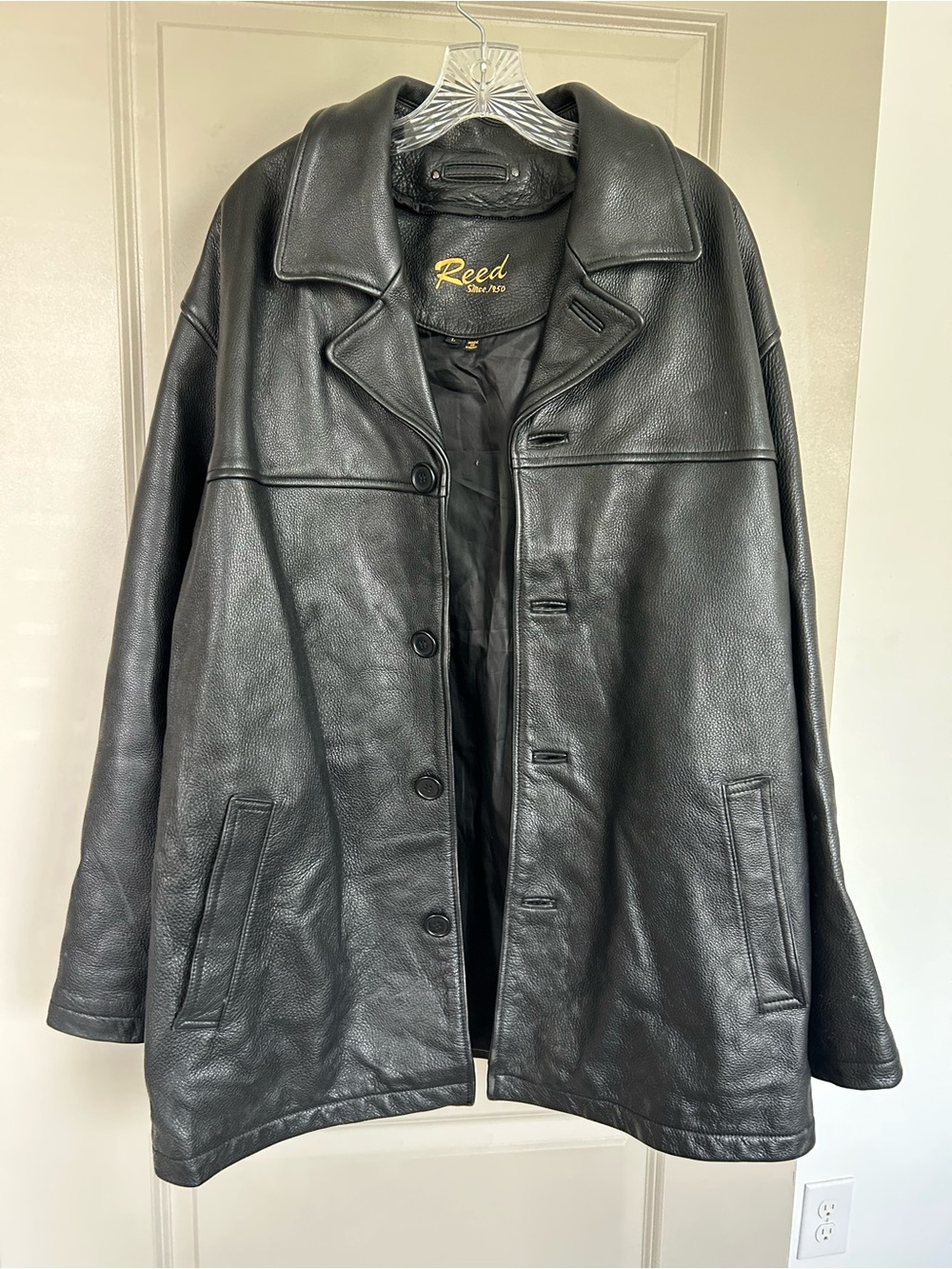 Reed Black Genuine Leather Jacket